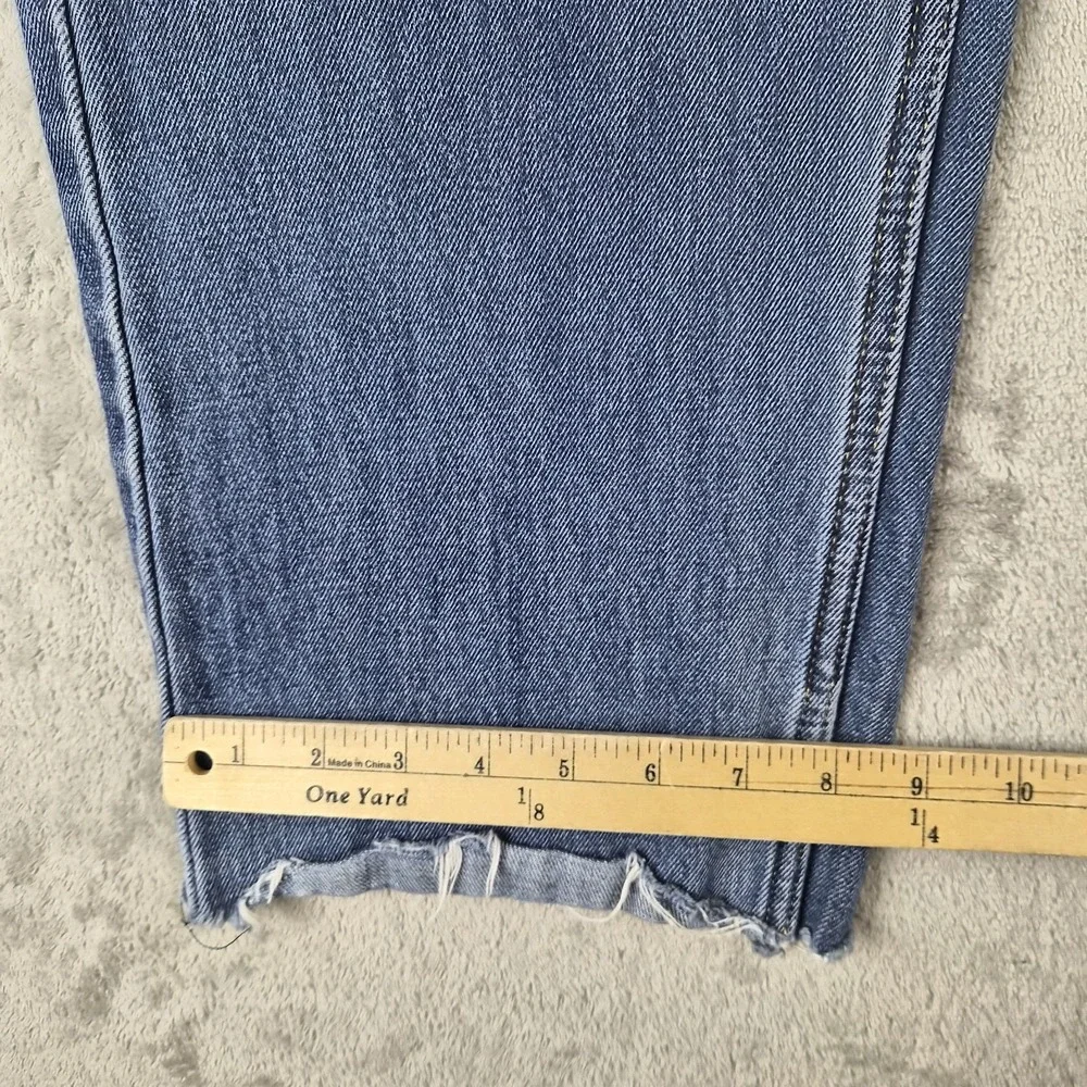 Levis 505 Jeans Mens 36x34 (fits 34x26 )Blue Denim Regular Fit Raw Hem Cut Off